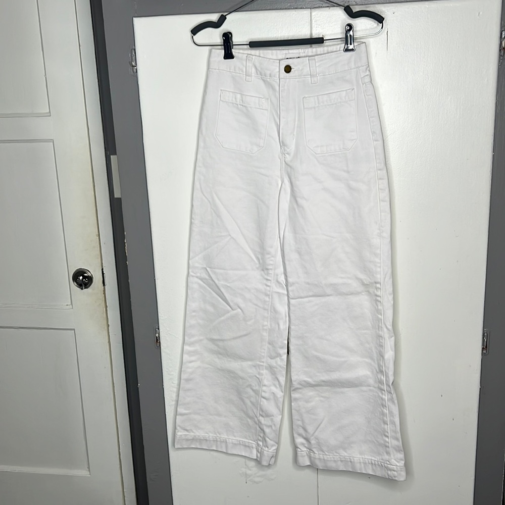 Rollas sailor jeans size 25 white high rise wide leg